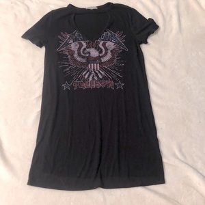 Black Graphic T-shirt Dress